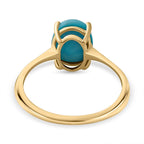 9K Yellow Gold Arizona Sleeping Beauty Turquoise Solitaire Ring 1.88 Ct.