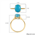 9K Yellow Gold Arizona Sleeping Beauty Turquoise Solitaire Ring 1.88 Ct.