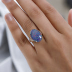 9K Yellow Gold Australian Boulder Opal (OV18X13) and Natural Zircon Ring 7.00 Ct.