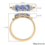 MONSTER DEAL - 9K Yellow Gold Ceylon Sapphire & White Diamond Ring 1.42 Ct.