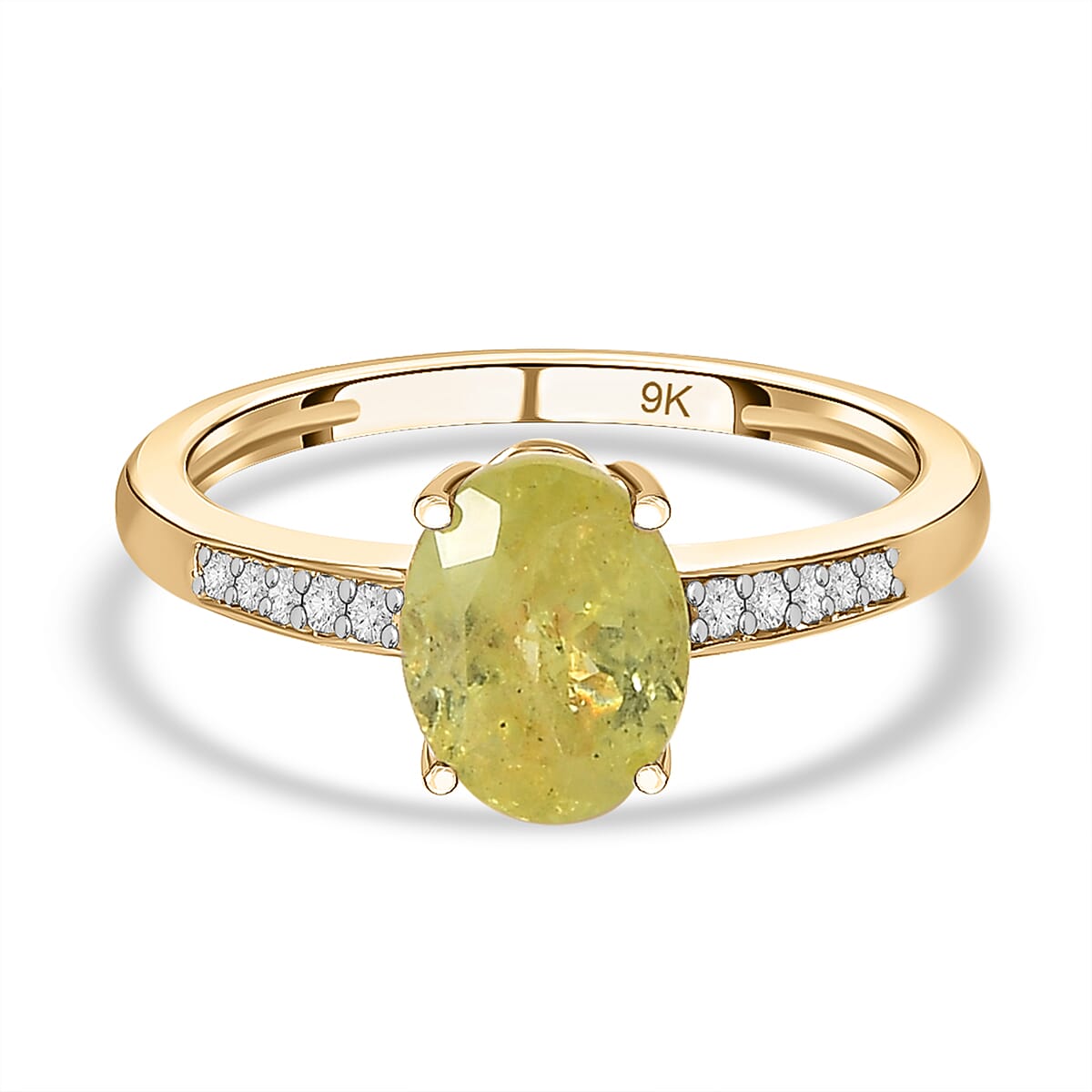 9K Yellow Gold Chrysoberyl and Diamond Ring 1.42 Ct. 7266086 0