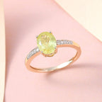 9K Yellow Gold Chrysoberyl and Diamond Ring 1.42 Ct.