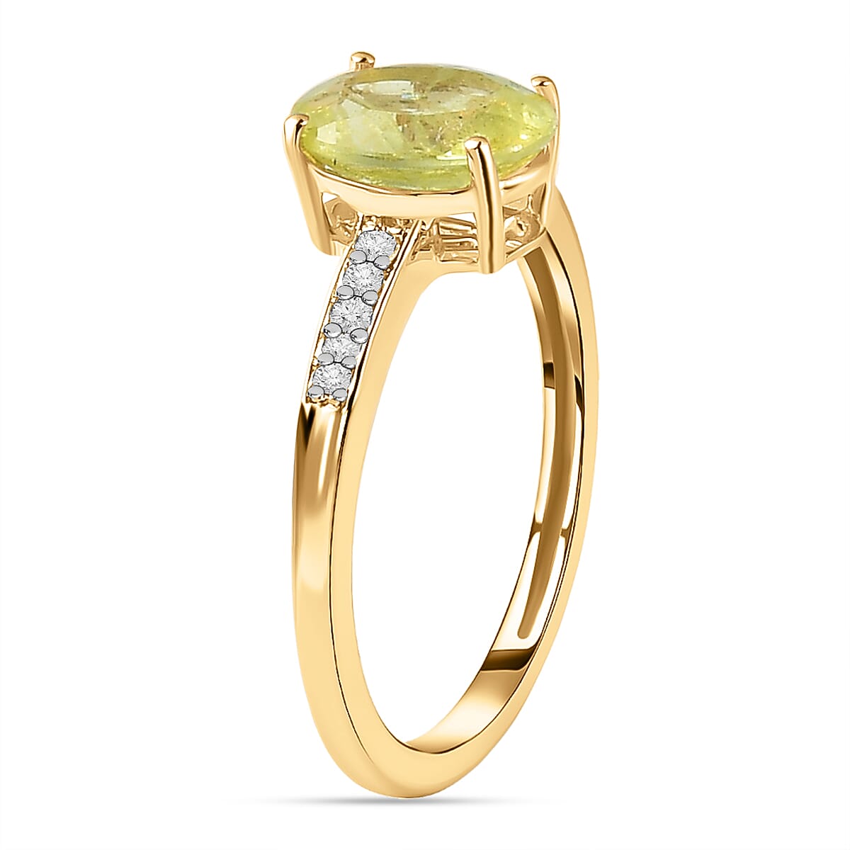 9K Yellow Gold Chrysoberyl and Diamond Ring 1.42 Ct. 7266086 9