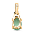 9K Yellow Gold Colombian Emerald Diamond Pendant 0.73 Ct.