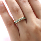 9K Yellow Gold AA Demantoid Garnet Half Eternity Ring 1.12 Ct.
