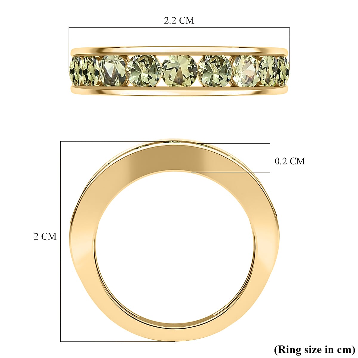 9K Yellow Gold AA Demantoid Garnet Half Eternity Ring 1.12 Ct 8854216 5