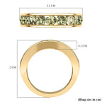 9K Yellow Gold AA Demantoid Garnet Half Eternity Ring 1.12 Ct.