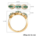 9K Yellow Gold  AA   Emerald ,  Moissanite  Main Stone With Side Stone Ring 0.56 ct,  Gold Wt. 1.76 Gms  0.564  Ct.
