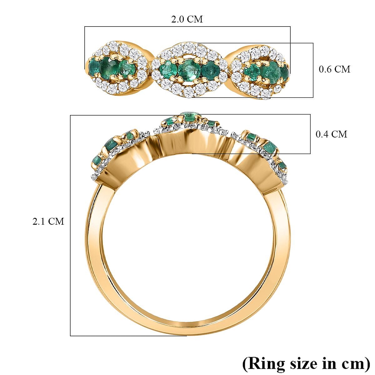 9K Yellow Gold AA Emerald , Moissanite Classic Solitaire Ring in Gold Wt. 1.69 grams, 0.564 Ct 7632890 6