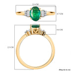 One Time Deal- 9K Yellow Gold Emerald and White Diamond Ring