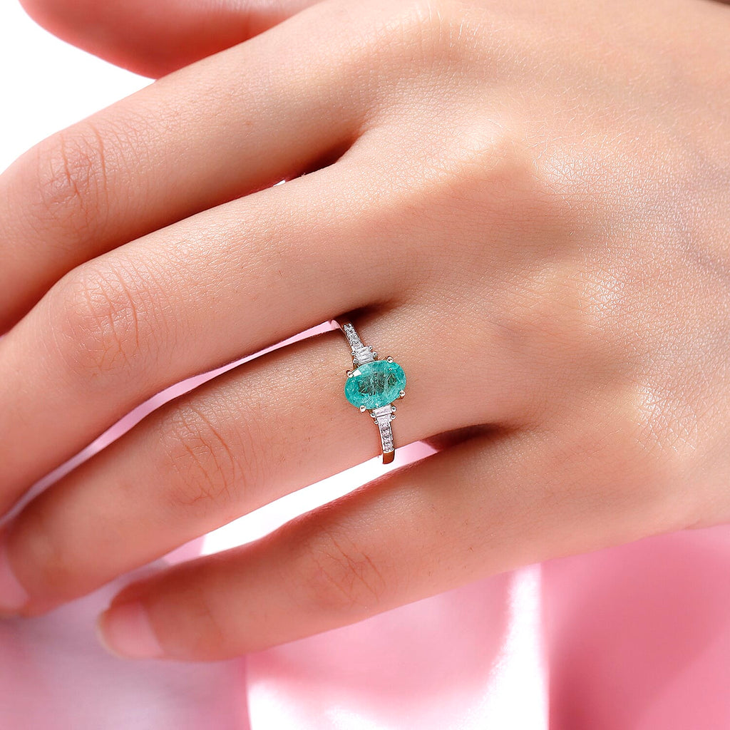 9K Yellow Gold Premium Emerald and Diamond Ring 1.11 Ct.