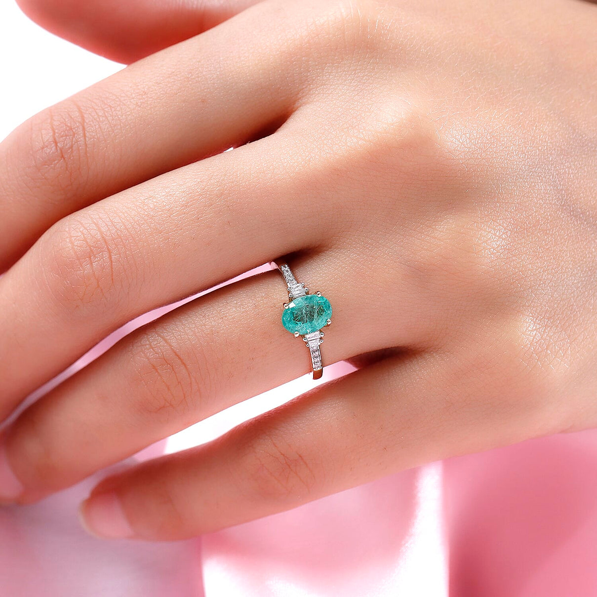 9K Yellow Gold AA Ethiopian Emerald SolitaireRing with Diamond  1.11 Ct. 8918532 3