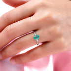 9K Yellow Gold Premium Emerald and Diamond Ring 1.11 Ct.
