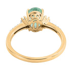9K Yellow Gold Premium Emerald and Diamond Ring 1.11 Ct.