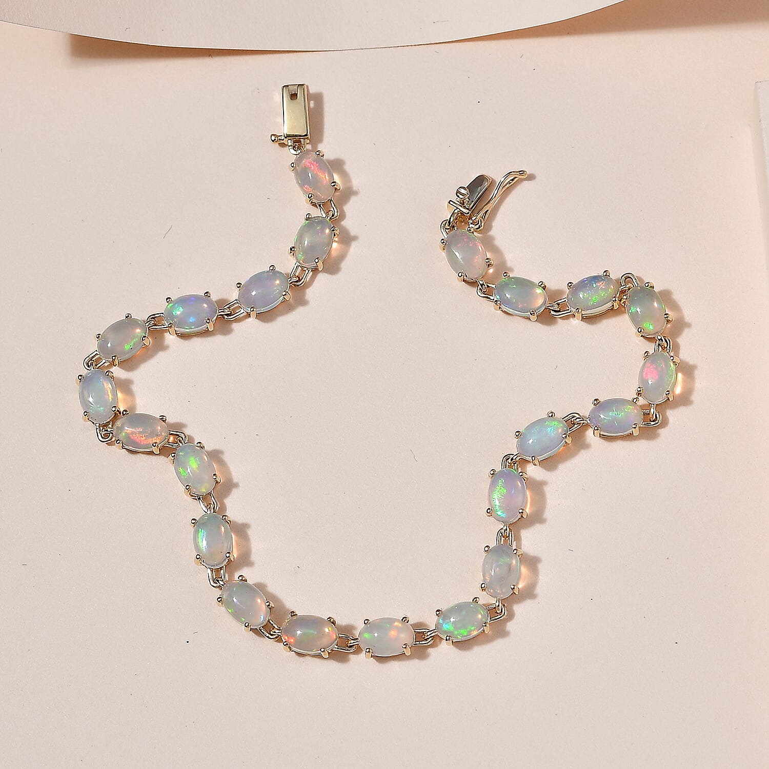 9K Yellow Gold Ethiopian Welo Opal Bracelet (Size - 7.5) 8.00 Ct. 7673738 3