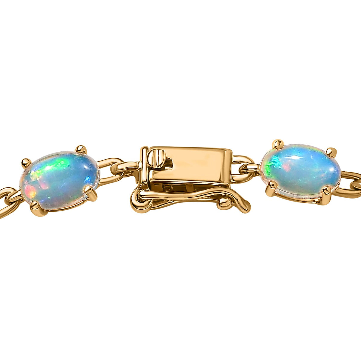 9K Yellow Gold Ethiopian Welo Opal Bracelet (Size - 7.5) 8.00 Ct. 7673738 5