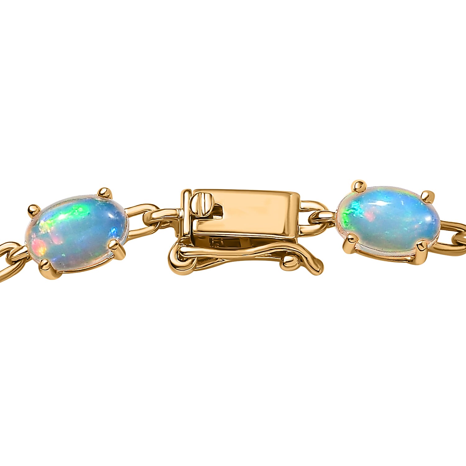 9K Yellow Gold Ethiopian Welo Opal Bracelet (Size - 7.5) 8.00 Ct. 7673738 5