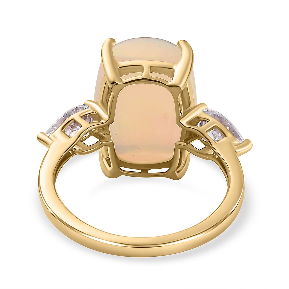 9K Yellow Gold AA Ethiopian Opal, Moissanite Ring 5.16 ct, Gold Wt. 2.5 Gms, 5.570  Ct. 7660852 5