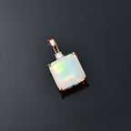 9K Yellow Gold Ethiopian Welo Opal & Moissanite Pendant 2.94 Ct