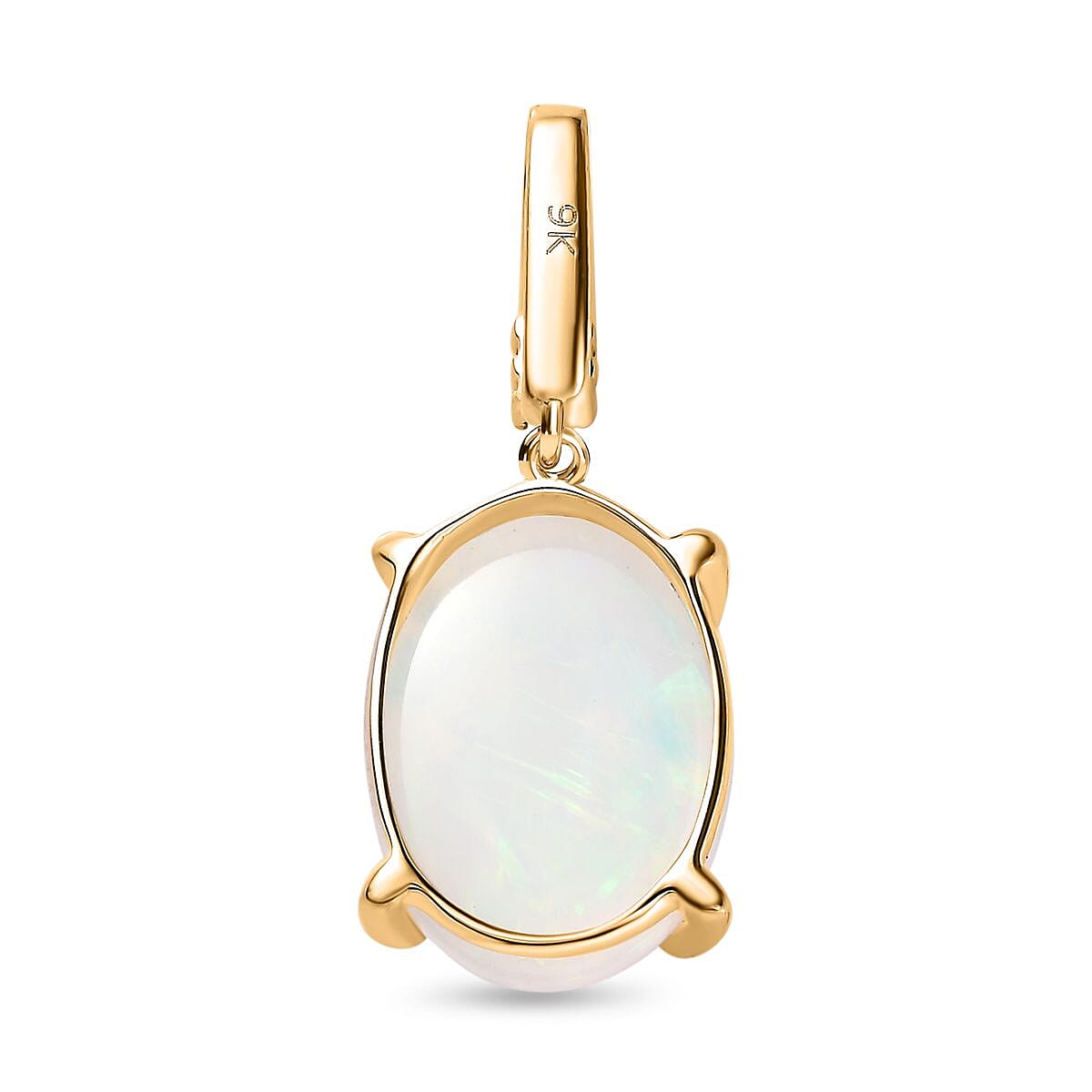 9K Yellow Gold AA Ethiopian Opal, White Diamond Pendant 3.93 ct,  Gold Wt. 0.79 Gms  3.931  Ct. 7633023 5