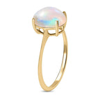 9K Yellow Gold Ethiopian Welo Opal Solitaire Ring 1.15 Ct
