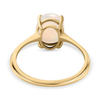 9K Yellow Gold Ethiopian Welo Opal Solitaire Ring 1.15 Ct