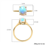 9K Yellow Gold Ethiopian Welo Opal Solitaire Ring 1.15 Ct