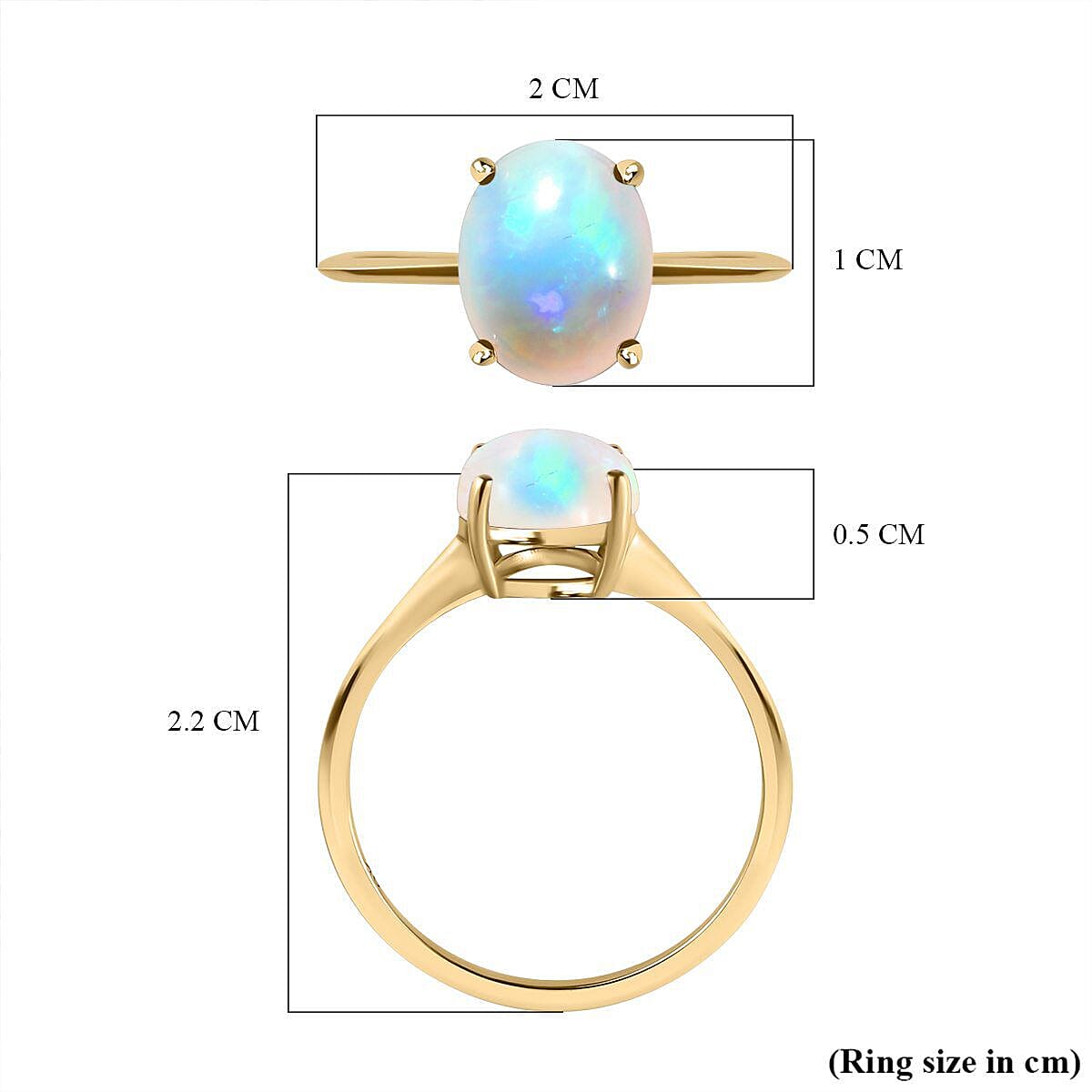 9K Yellow Gold Ethiopian Welo Opal Solitaire Ring 1.15 Ct 7385709 10