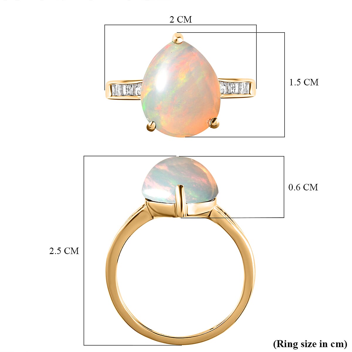 9K Yellow Gold AA Ethiopian Welo Opal and Diamond I3 GH Big Solitaire Ring 3.50 Ct 7139138 6