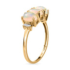 9K Yellow Gold AA Ethiopian Welo Opal and Diamond Ring 1.02 Ct.