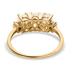 9K Yellow Gold AA Ethiopian Welo Opal and Diamond Ring 1.02 Ct.