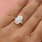 9K Yellow Gold AA Ethiopian Welo Opal and Diamond Ring 3.02 Ct.