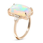 9K Yellow Gold AA Ethiopian Welo Opal and Diamond Ring 3.02 Ct.