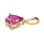 9K Yellow Gold Pink Ruby Pendant 3.06 Ct