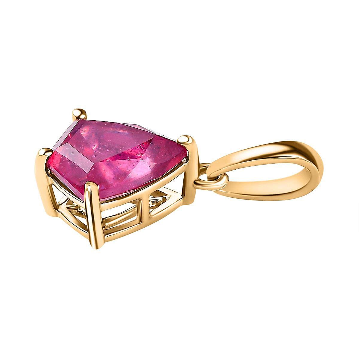 9K Yellow Gold Pink Ruby Pendant 3.06 Ct 7555258 4