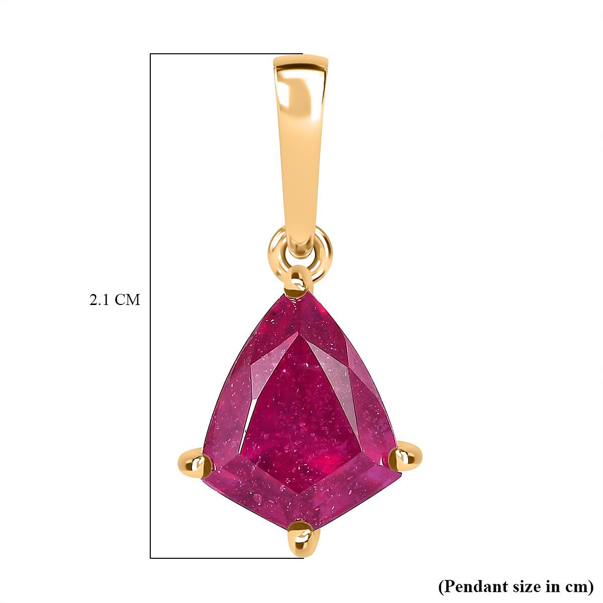 9K Yellow Gold Pink Ruby Pendant 3.06 Ct 7555258 6