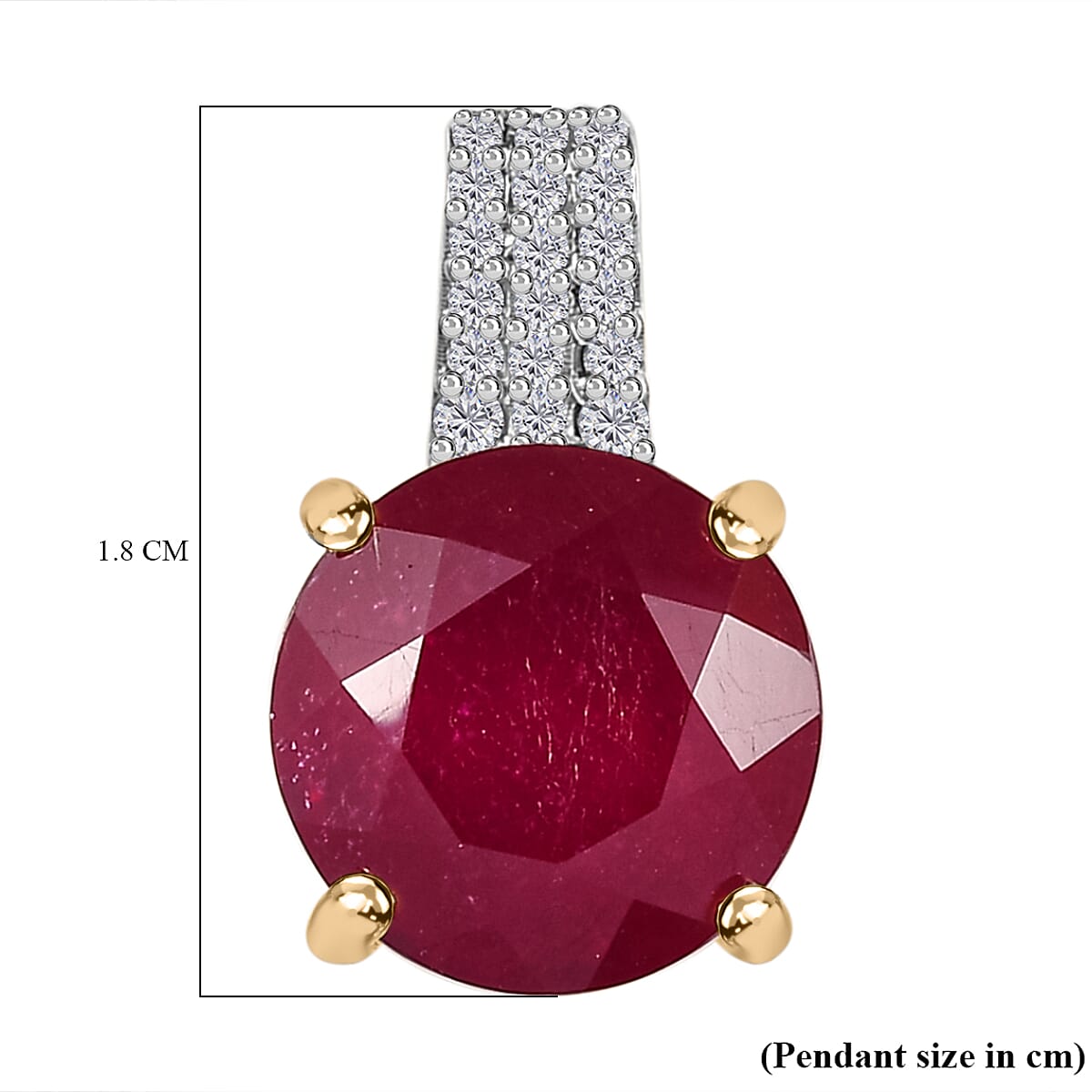 9K Yellow Gold African Ruby &amp; Moissanite Pendant 7.56 Ct. 7621442 5