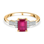 9K Yellow Gold Ruby (FF) & Diamond Ring 1.66 Ct.