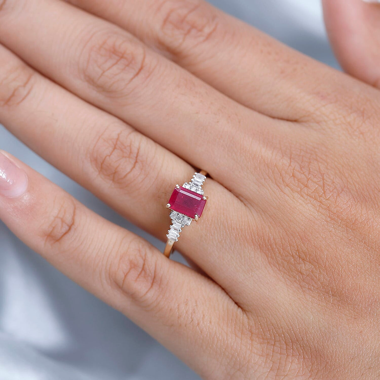 9K Yellow Gold Ruby (FF) &amp; Diamond Ring 1.66 Ct. 7625264 2