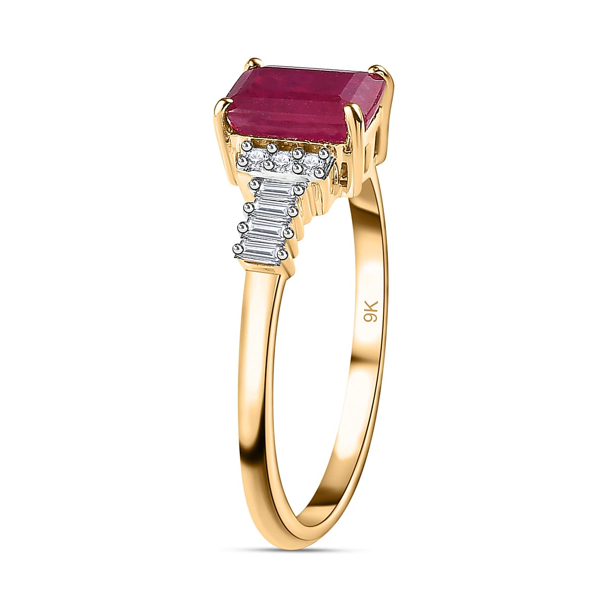9K Yellow Gold Ruby (FF) &amp; Diamond Ring 1.66 Ct. 7625264 3