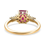 9K Yellow Gold Ruby (FF) & Diamond Ring 1.66 Ct.