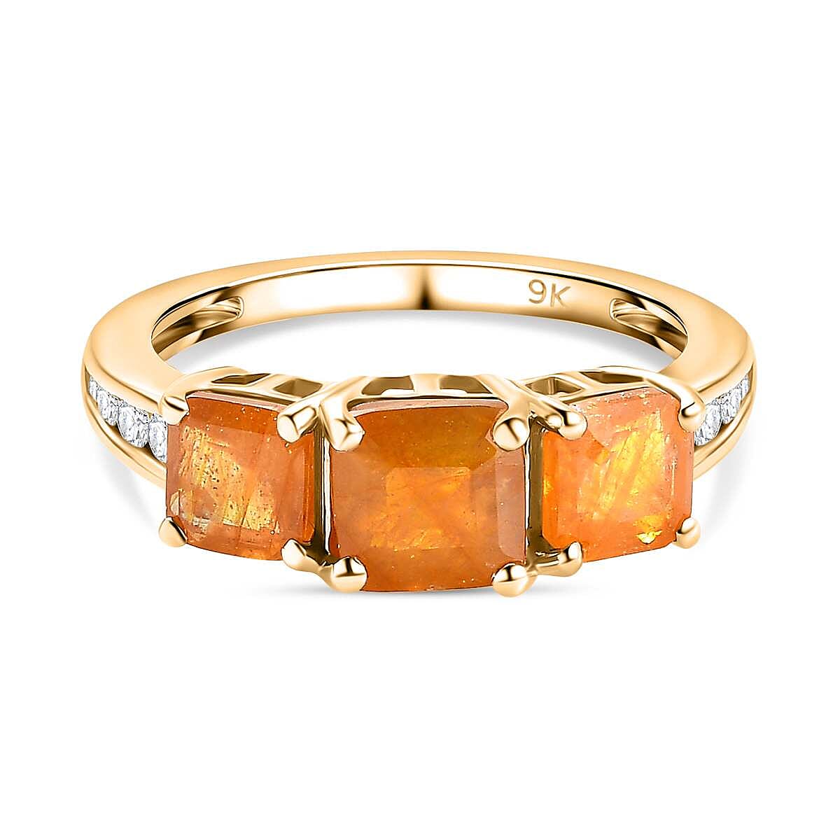 9K Yellow Gold AA Fissure Filled Yellow Sapphire , Moissanite Classic Solitaire Ring in Gold Wt. 2.53 grams, 3.350 Ct 7633966 0