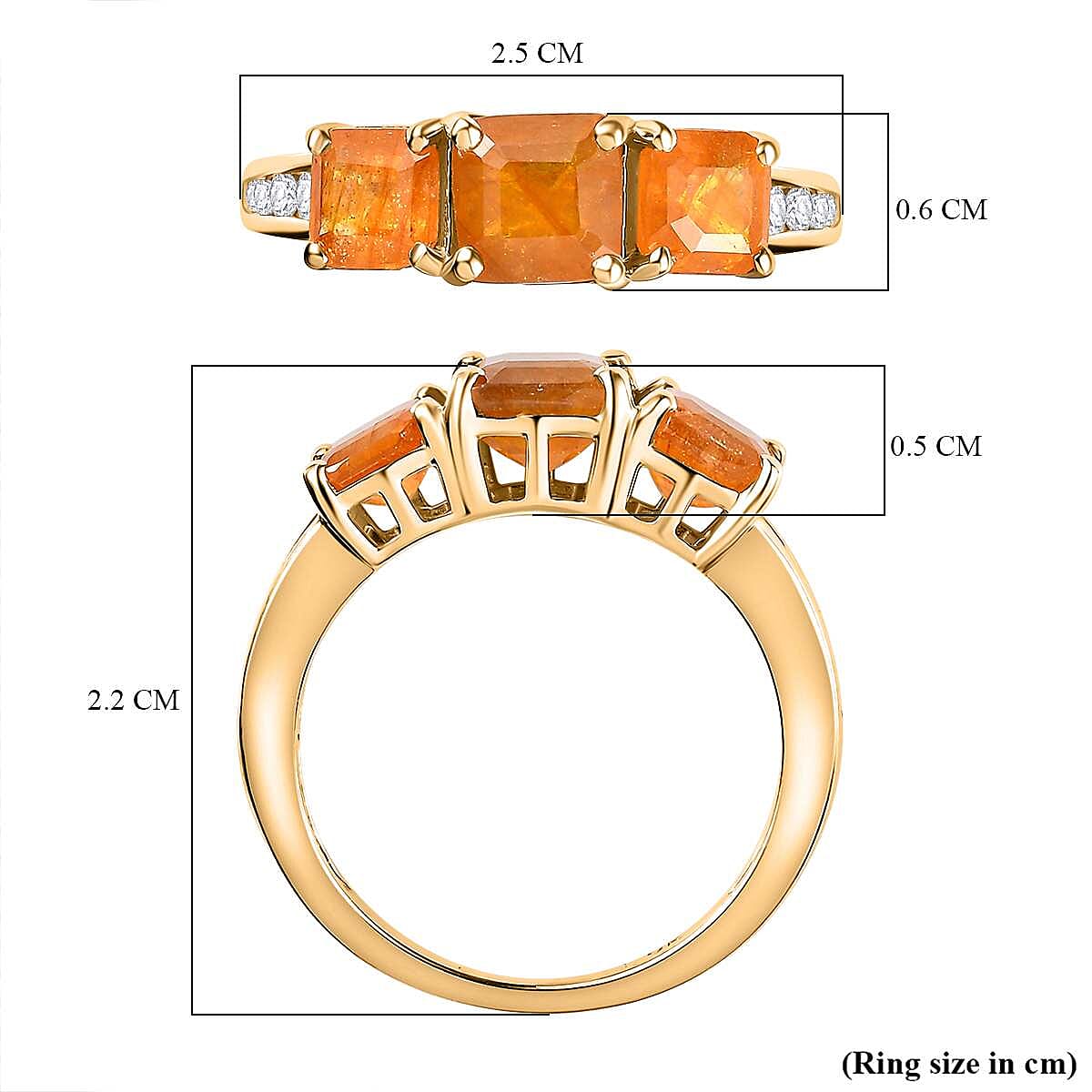 9K Yellow Gold AA Fissure Filled Yellow Sapphire , Moissanite Classic Solitaire Ring in Gold Wt. 2.53 grams, 3.350 Ct 7633966 5
