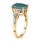 9K Yellow Gold Grandidierite and Diamond Ring 3.52 Ct