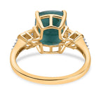9K Yellow Gold Grandidierite and Diamond Ring 3.52 Ct