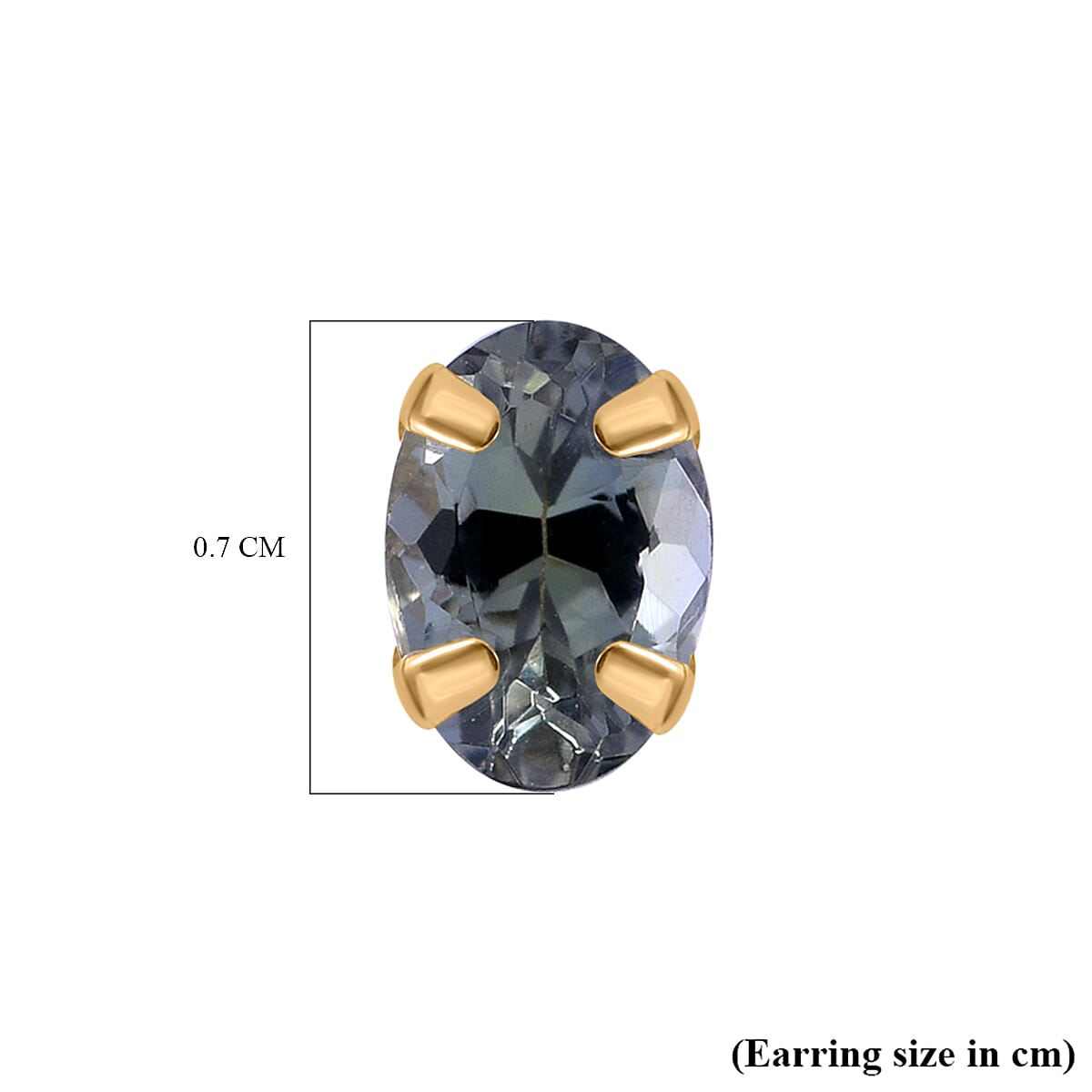 9K Yellow Gold Green Tanzanite Solitaire Stud Earrings 7545060 4