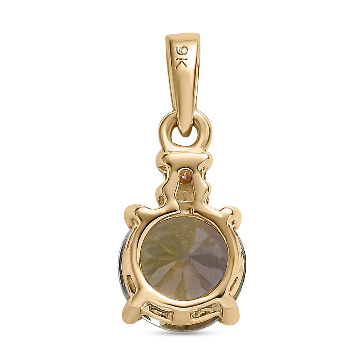 9K Yellow Gold Green Tanzanite and Moissanite Pendant 1.04 Ct. 7538014 5