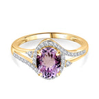 9K Yellow Gold AA Kunzite & Moissanite 1.88 Ct.