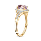 9K Yellow Gold AA Kunzite & Moissanite 1.88 Ct.