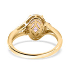 9K Yellow Gold AA Kunzite & Moissanite 1.88 Ct.